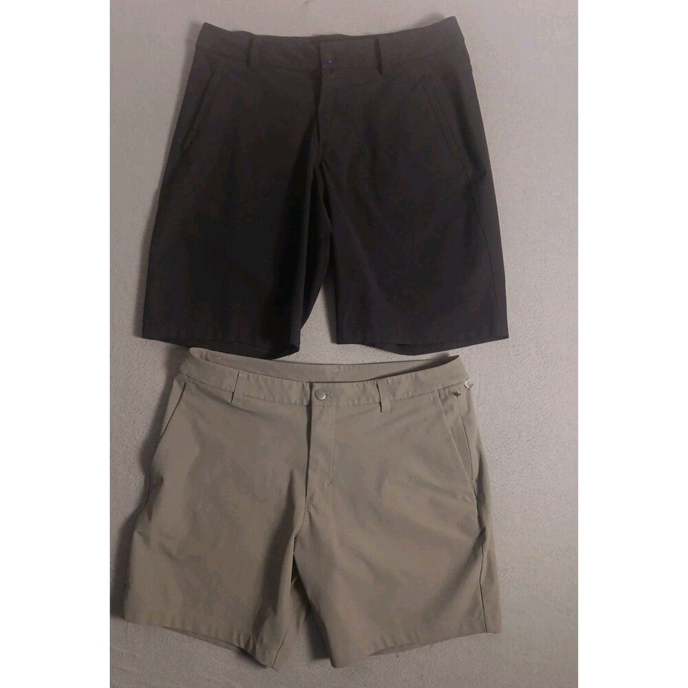 2 Pair -LULULEMON  Men's Black And Green ABC Warpstreme Shorts Size 34 EUC -work